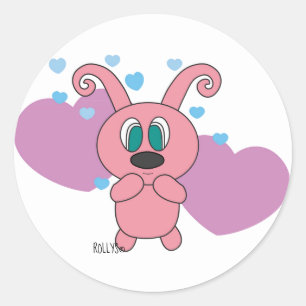 Roze Rolly Harten Valentijnsdag Stickers