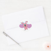 Roze Rolly Harten Valentijnsdag Stickers (Envelop)