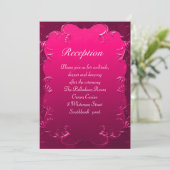 Roze Romance bruiloft receptie Kaart (Staand voorkant)