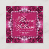 Roze Romance huwelijksaankondiging Vierkante Visitekaartje (Voorkant)
