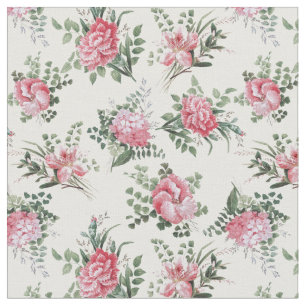  roze Romantische bloemen en vetten Stof