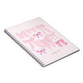 Roze Romantische Bogen Notitieboek (Rechterzijde)