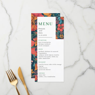 Roze Romantische bruiloft Menu