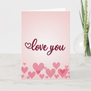 Roze Romantische Liefde Hartjes Kaart