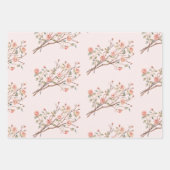 Roze Romantische Rode Roos Bloemhart Bruiloft Inpakpapier Vel (Voorkant 2)