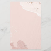 Roze Romantische Waterverf briefpapier (Achterkant)