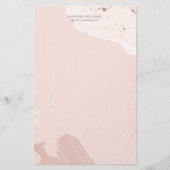 Roze Romantische Waterverf briefpapier (Voorkant)