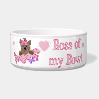 Roze romp van mijn Bowl Dog Dish Voerbakje