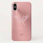 Roze ronddraaistaart met gestileerde vlinder, met Case-Mate iPhone case (Achterkant)
