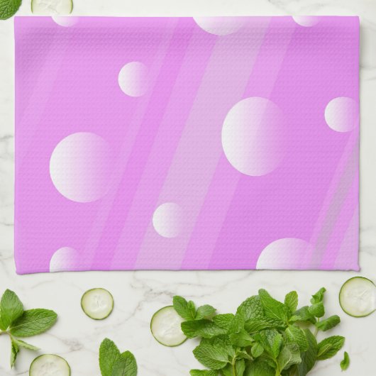 Roze ronde, abstracte keukenhanddoek (Gevouwen)