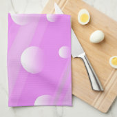 Roze ronde, abstracte keukenhanddoek (Quarter Fold)