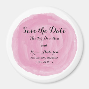 Roze Ronde Waterverf Sparen de Magnet van de Datum Magneet