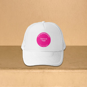 Roze Ronde Zakelijk Merk op Trucker Hoed Pet