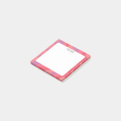 Roze Rondingen Aangepaste Chic Monogram Gepersonal Post-it® Notes (Schuin)