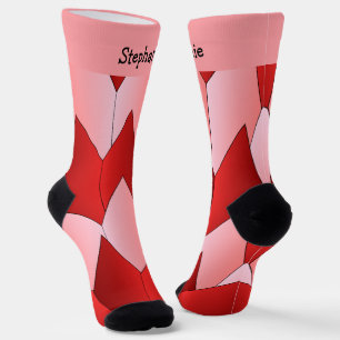 Roze Rood Art Deco Design Soksokken Sokken