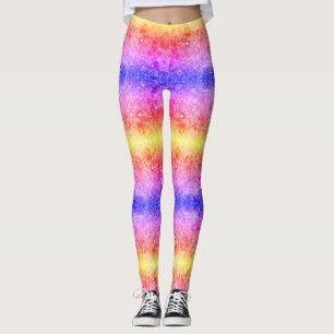 Roze Rood Blauw + Gele Kleuren op Op Maat Gemaakte Leggings