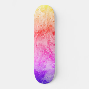 Roze rood Blauw Paars Geel Groen Modern Abstract Skateboard