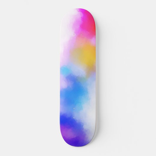 Roze rood blauw Paars geel modern kleurig Skateboard (Voorkant)