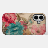  Roze Rood Blauw Waterverf Bloemen Case-Mate iPhone Case (Achterkant (horizontaal))