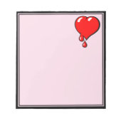 Roze Rood Bloedend Hart Liberale Pop Art Notitieblok (Voorkant)