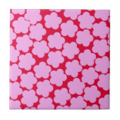 Roze Rood Bold Y2K Wildflower Levendig Spring Deco Tegeltje (Voorkant)