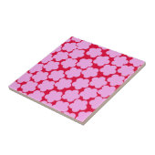 Roze Rood Bold Y2K Wildflower Levendig Spring Deco Tegeltje (Zijkant)