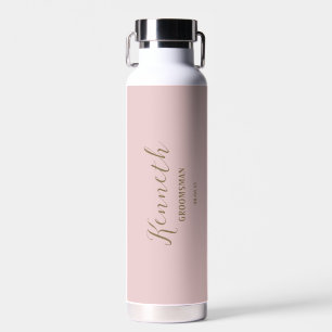 Roze Rood Brons Modern Monogram Bachelor Waterfles