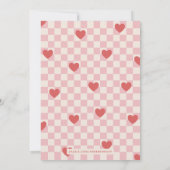 Roze Rood Checkerboard Hearts Valentijnsdag Kaart (Achterkant)