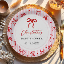 Roze Rood Coquette Strik Valentijns Baby Shower