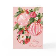 Roze, rood en crèmekleurig helder bloemig kerstont