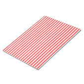 Roze Rood en Wit Eenvoudig Horizonaal Gestreept Notitieblok (Schuin)