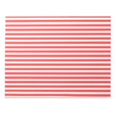 Roze Rood en Wit Eenvoudig Horizonaal Gestreept Notitieblok (Voorkant)
