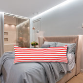 Roze Rood en Wit Eenvoudig Horizontaal Gestreept Lichaamskussen