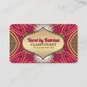 Roze Rood Geel Artistry Tarot Reader Visitekaartje (Voorkant)