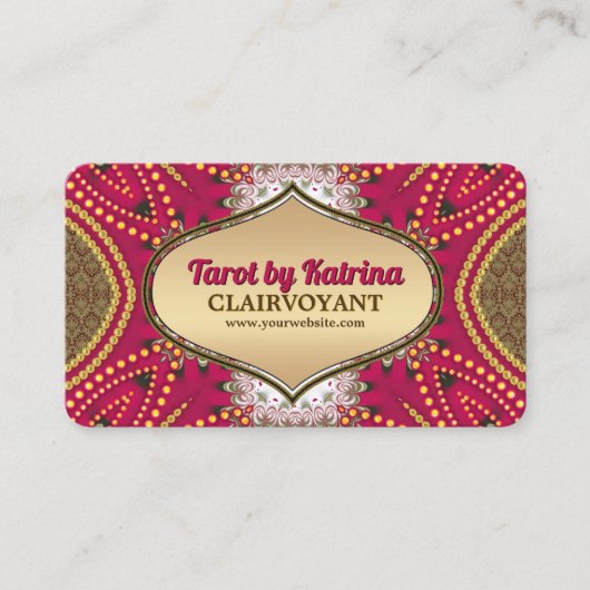 Roze Rood Geel Artistry Tarot Reader Visitekaartje (Voorkant)