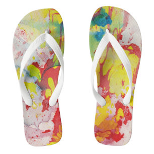 Roze rood geel blauw groen rendement Abstract Teenslippers