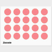 Roze Rood Geel Hart Liefde Geruit Y2K Patroon Ronde Sticker (Vel)