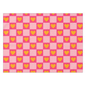 Roze Rood Geel Hart Liefde Geruit Y2K Patroon Tafelkleed (Voorkant (Horizontaal))