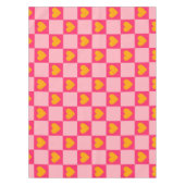 Roze Rood Geel Hart Liefde Geruit Y2K Patroon Tafelkleed (Voorkant)