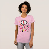 Roze Rood Geel Lightning Bolts T-shirt (Voorkant volledig)