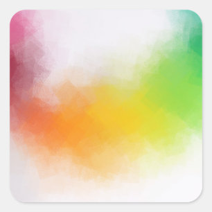 Roze Rood Geel Sinaasappel Blauw Groen Kleurrijk M Vierkante Sticker