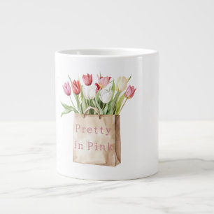 Roze Rood Geel Witte Tulp Bloemen in Zak Extra Grote Beker