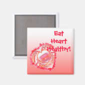 Roze rood gekleurd hart gepersonaliseerd magneet (Voorkant / Achterkant)