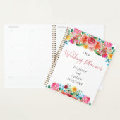 Roze rood-gele blauwe vlinderbruin planner (Display)
