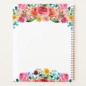 Roze rood-gele blauwe vlinderbruin planner (Achterkant)