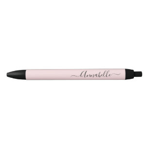 Roze Rood Gepersonaliseerde Naam Script Zwarte Inkt Pen