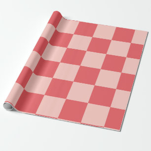 Roze Rood Geruit Gingham Patroon Cadeaupapier