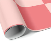 Roze Rood Geruit Gingham Patroon Cadeaupapier (Rol Hoek)