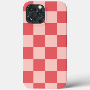 Roze Rood Geruit Gingham Patroon iPhone 13 Pro Max Hoesje
