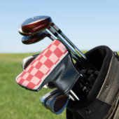 Roze Rood Geruit Gingham Patroon Golfheadcover (Insitu)